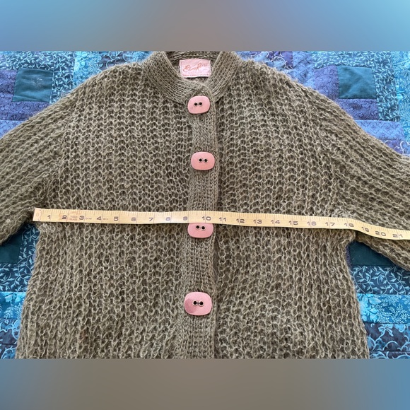 Elena Rossi Designs for Diane Carole Mills NY Vintage Green Cardigan Size Medium - Picture 5 of 11